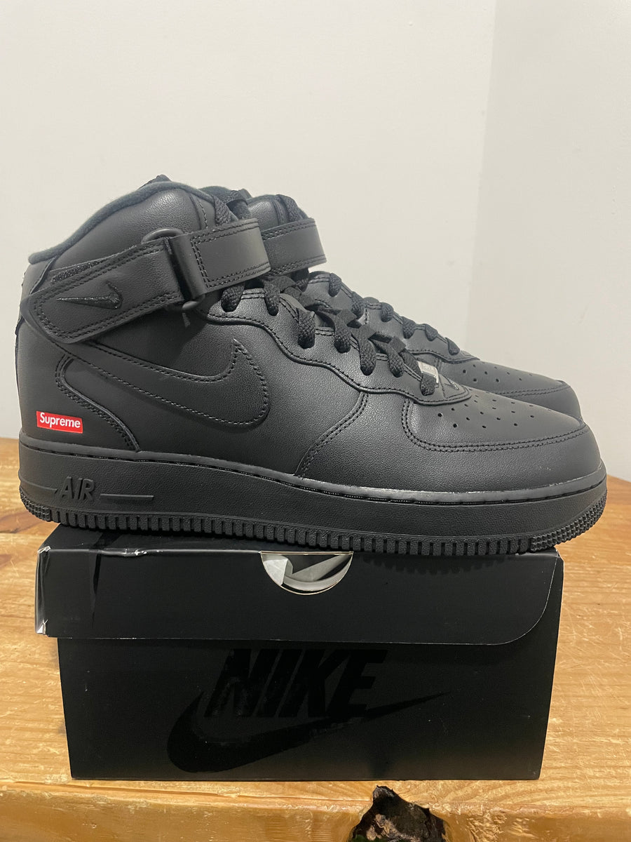 Nike Air Force One Mid Black Supreme | 10M | New – VERSUS ATL