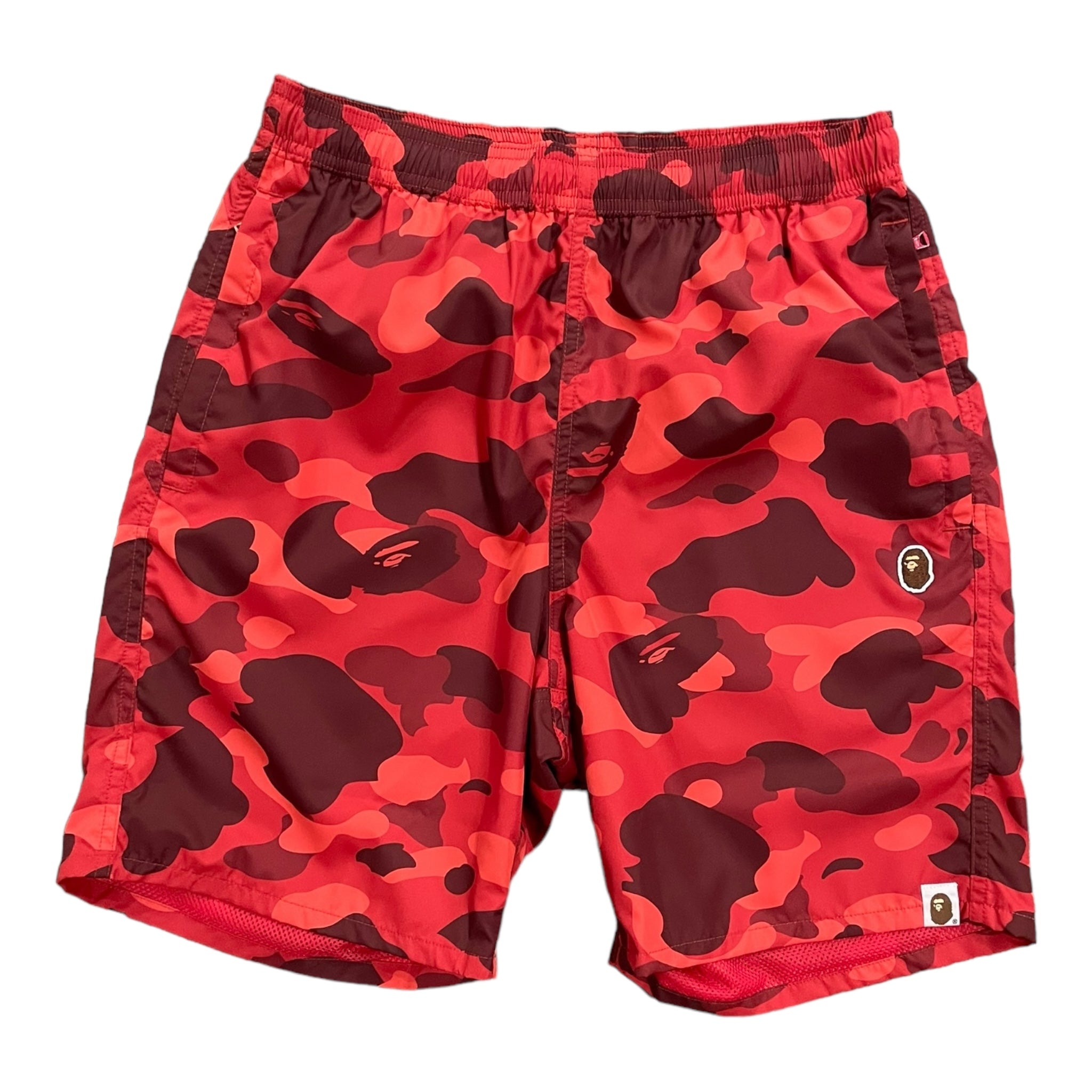 Red Camo Bape Beach Shorts VERSUS ATL