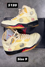 Load image into Gallery viewer, Offwhite Jordan 5 Sail | Size 9 | Used