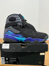 Load image into Gallery viewer, Black Aqua Jordan 8 | 9M | Used