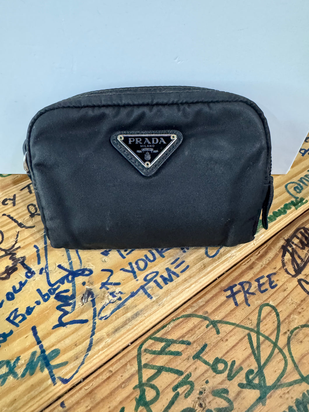 Black Prada Coin Pouch